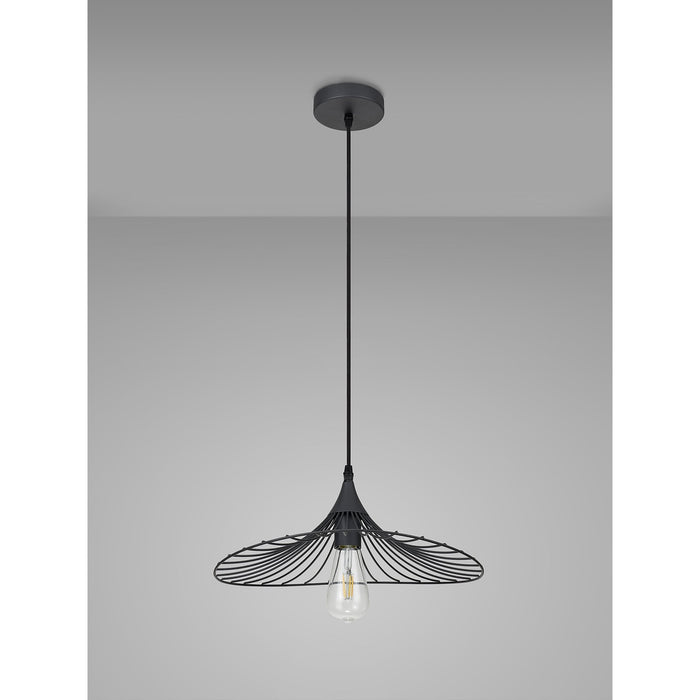 Nelson Lighting NL83809 Belgium Shallow Pendant Graphite