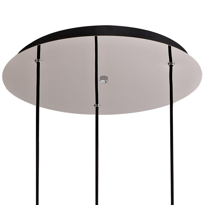 Nelson Lighting NL75919 Blade Round Pendant 3 Light Adjustable Black/Smoke Fade Glass