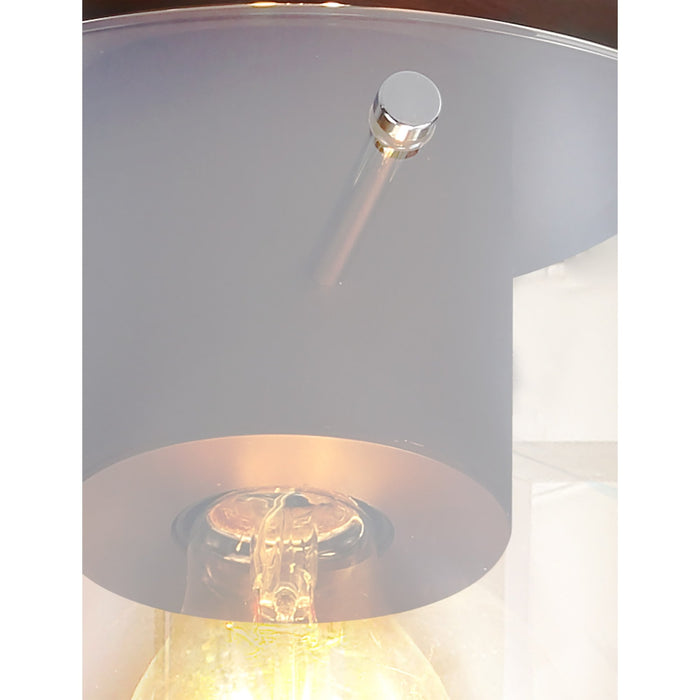 Nelson Lighting NL82649 Blade Round Ceiling Flush Mocha/Amber Glass