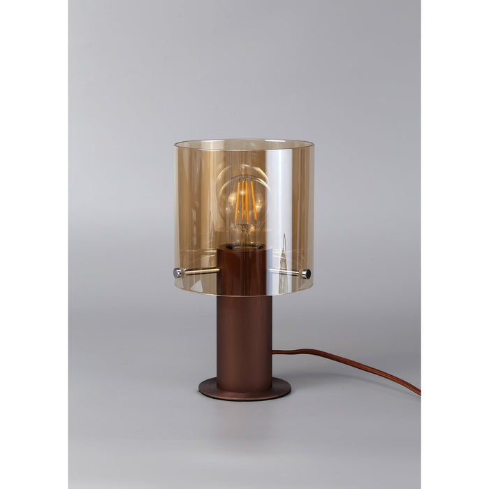 Nelson Lighting NL82669 Blade Table Lamp Mocha/Amber Glass