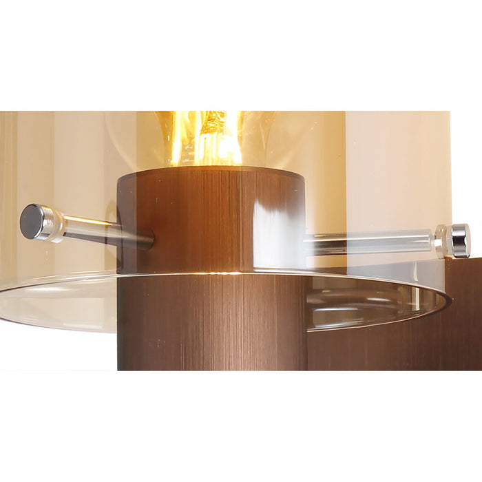 Nelson Lighting NL82679 Blade Single Switched Wall Lamp Mocha/Amber Glass