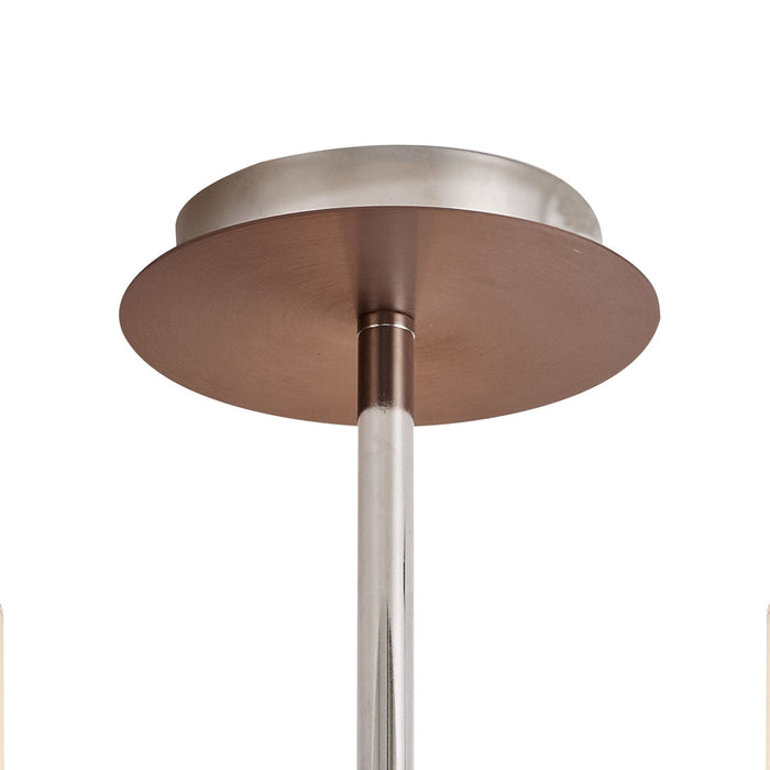 Nelson Lighting NL84039 Blade Semi Ceiling 3 Light Mocha/Amber Glass