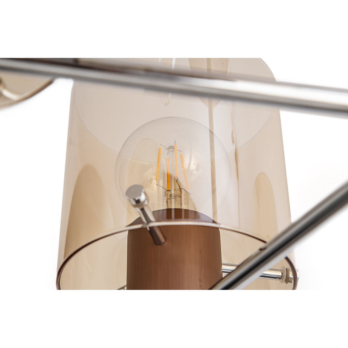 Nelson Lighting NL84049 Blade Semi Ceiling 5 Light Mocha/Amber Glass