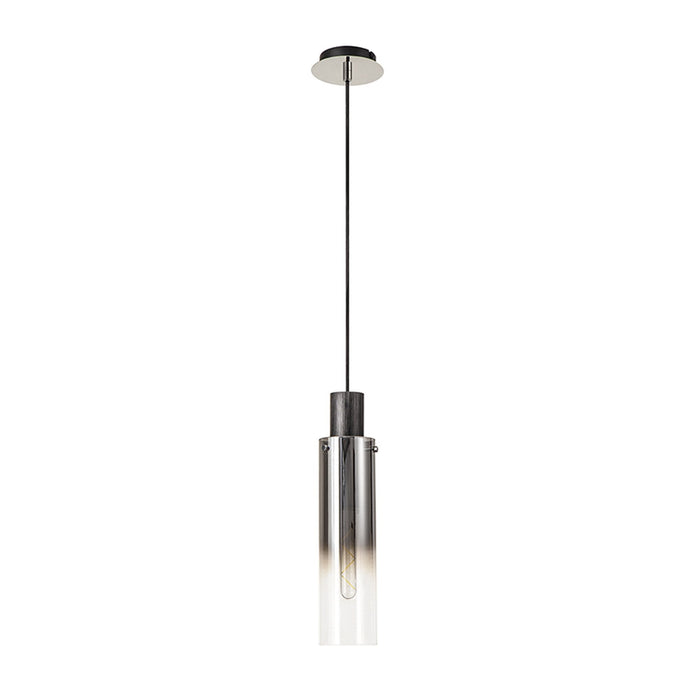 Nelson Lighting NL84889 Blade Slim Single Pendant Adjustable Black/Smoke Fade Glass