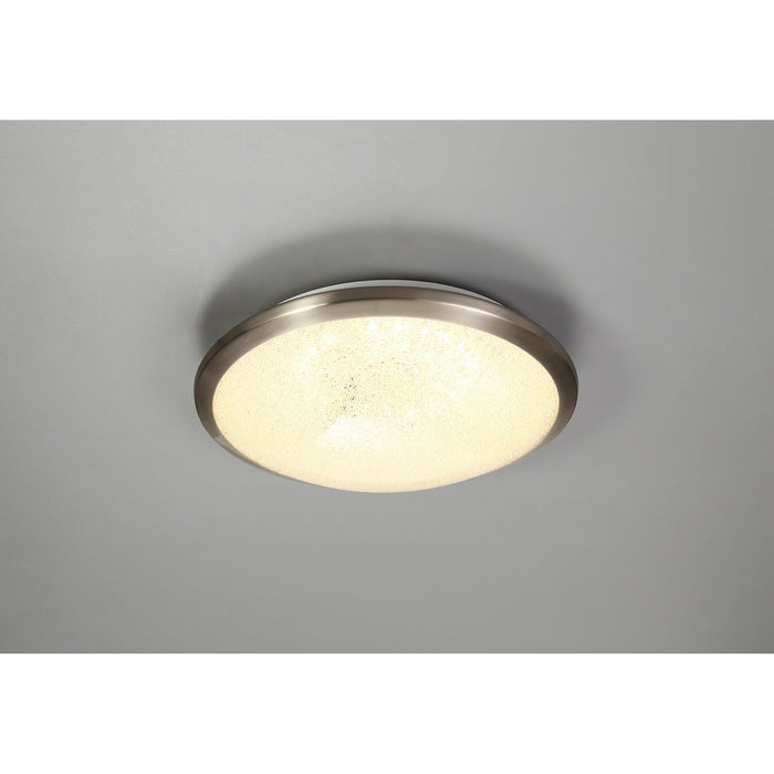 Nelson Lighting NL77509 Blat Bathroom Ceiling Light LED Satin Nickel/Crystaline