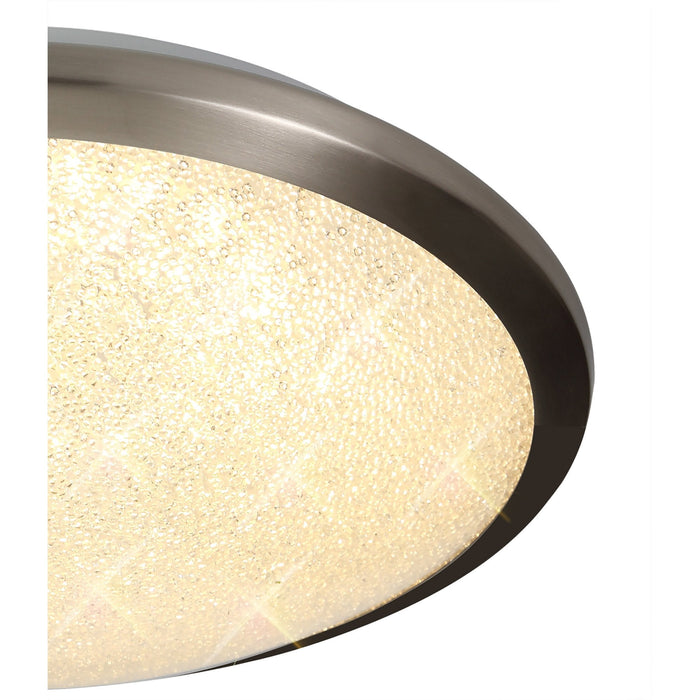 Nelson Lighting NL77509 Blat Bathroom Ceiling Light LED Satin Nickel/Crystaline