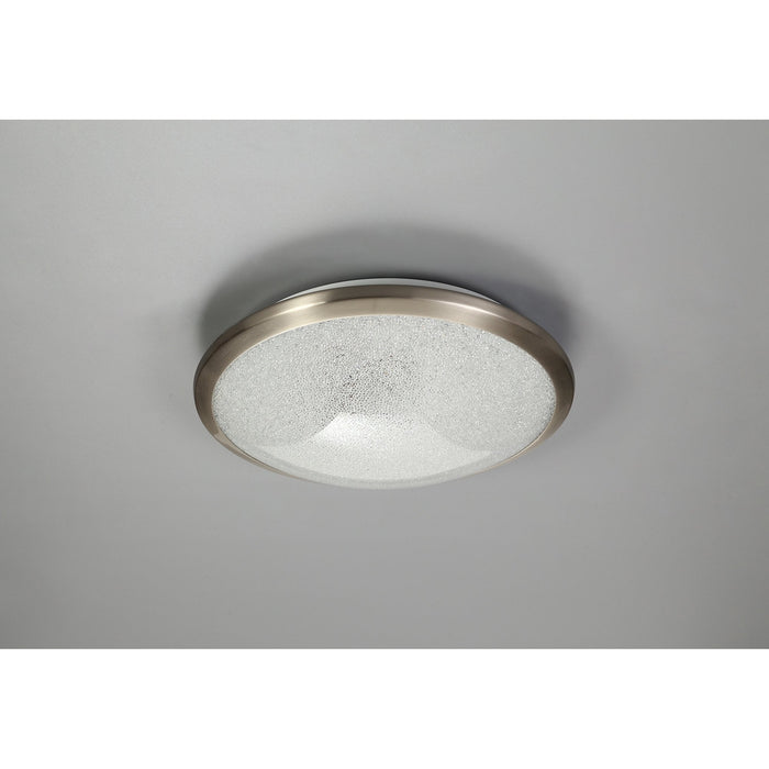 Nelson Lighting NL77509 Blat Bathroom Ceiling Light LED Satin Nickel/Crystaline