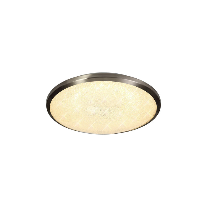 Nelson Lighting NL77519 Blat Bathroom Ceiling Light LED Satin Nickel/Crystaline