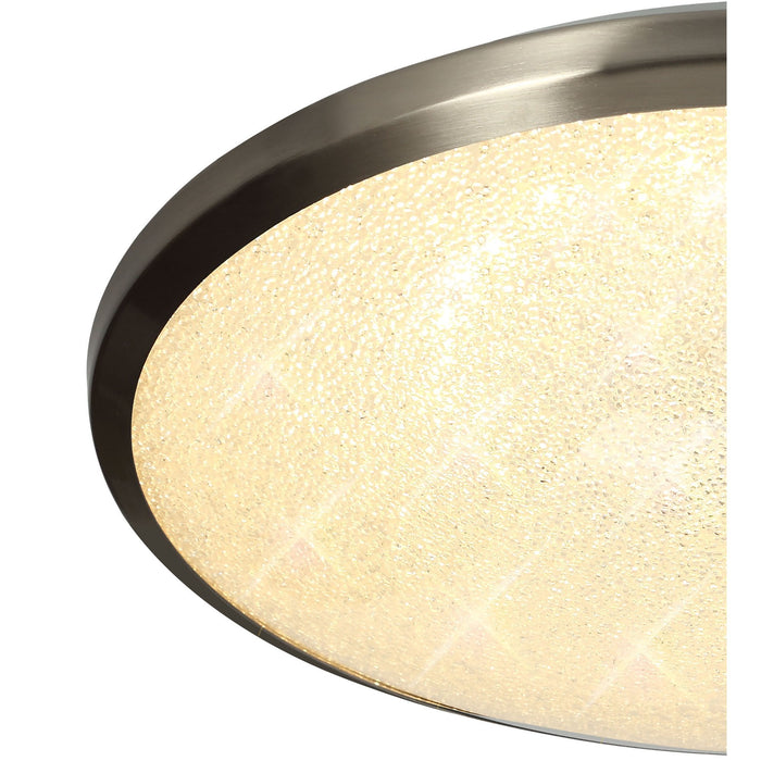 Nelson Lighting NL77519 Blat Bathroom Ceiling Light LED Satin Nickel/Crystaline