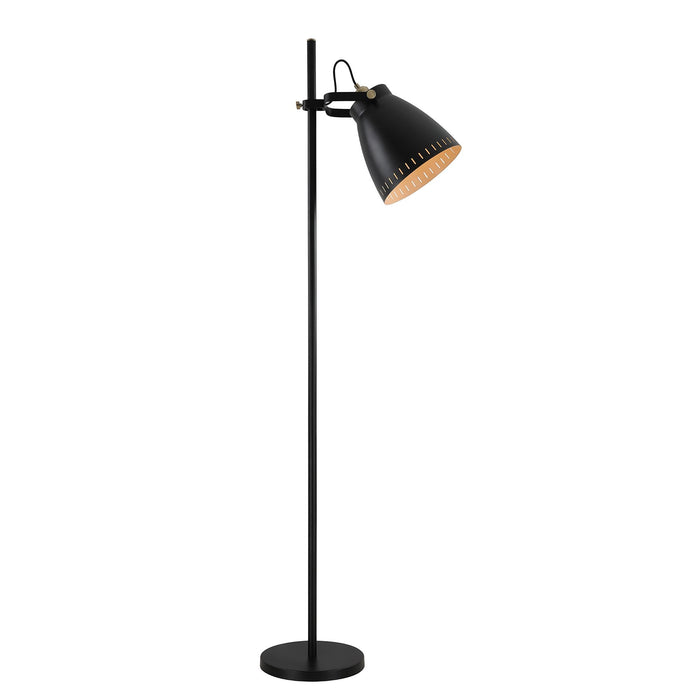 Nelson Lighting NL77249 Bojam Adjustable Floor Lamp 1 Light Matt Black/Antique Brass/Khaki