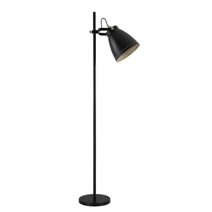 Nelson Lighting NL77249 Bojam Adjustable Floor Lamp 1 Light Matt Black/Antique Brass/Khaki