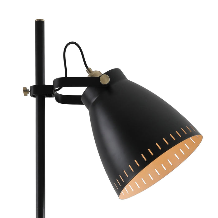 Nelson Lighting NL77249 Bojam Adjustable Floor Lamp 1 Light Matt Black/Antique Brass/Khaki