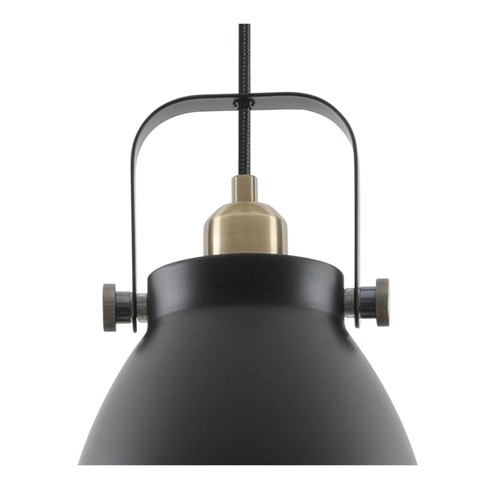 Nelson Lighting NL77279 Bojam Medium Pendant 1 Light Matt Black/Antique Brass/Khaki