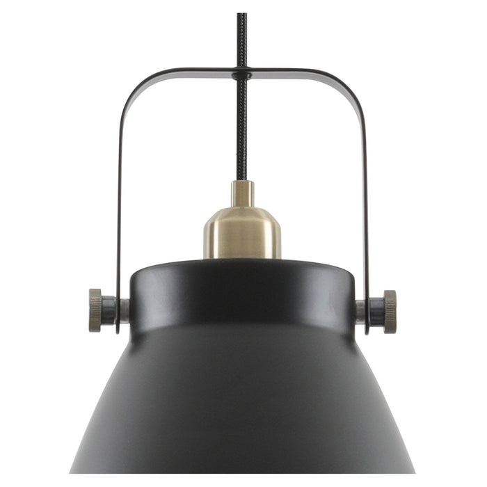 Nelson Lighting NL77289 Bojam Large Pendant 1 Light Matt Black/Antique Brass/Khaki