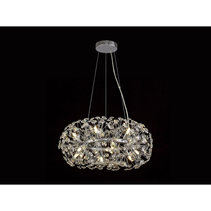 Nelson Lighting NL73949 Brussels Pendant 12 Light Polished Chrome/Crystal