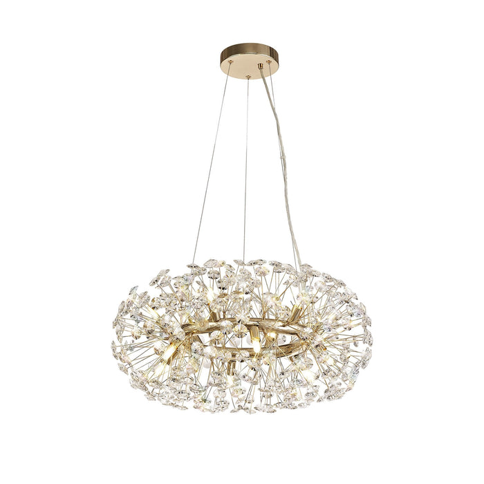 Nelson Lighting NL73979 Brussels Pendant 12 Light French Gold/Crystal