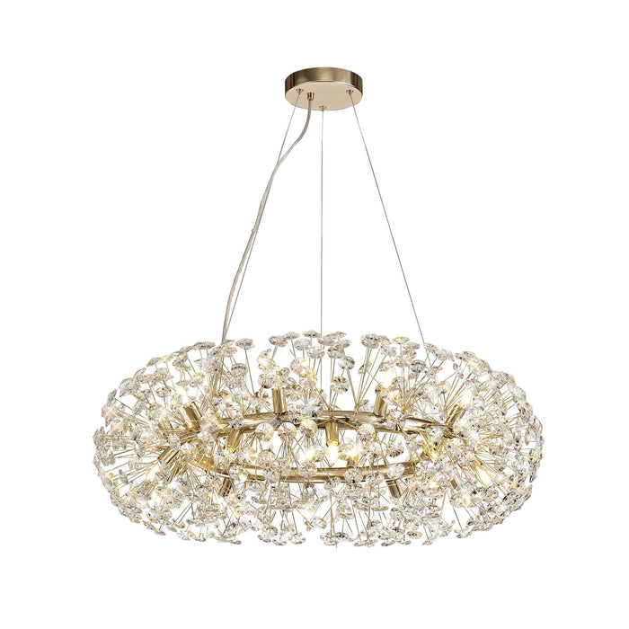 Nelson Lighting NL73989 Brussels Pendant 20 Light French Gold/Crystal