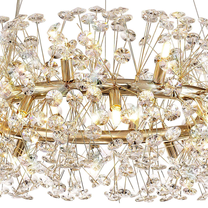 Nelson Lighting NL73989 Brussels Pendant 20 Light French Gold/Crystal