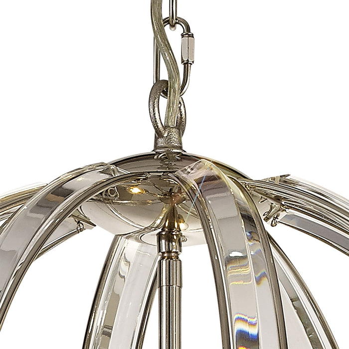 Nelson Lighting NL81389 Char Large Round Pendant 3 Light Polished Nickel