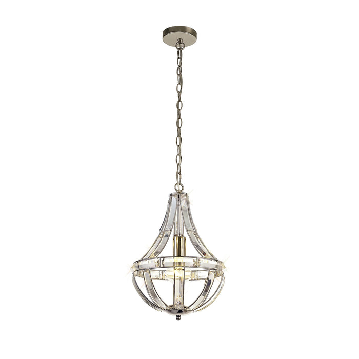 Nelson Lighting NL81399 Char Teardrop Pendant 1 Light Polished Nickel