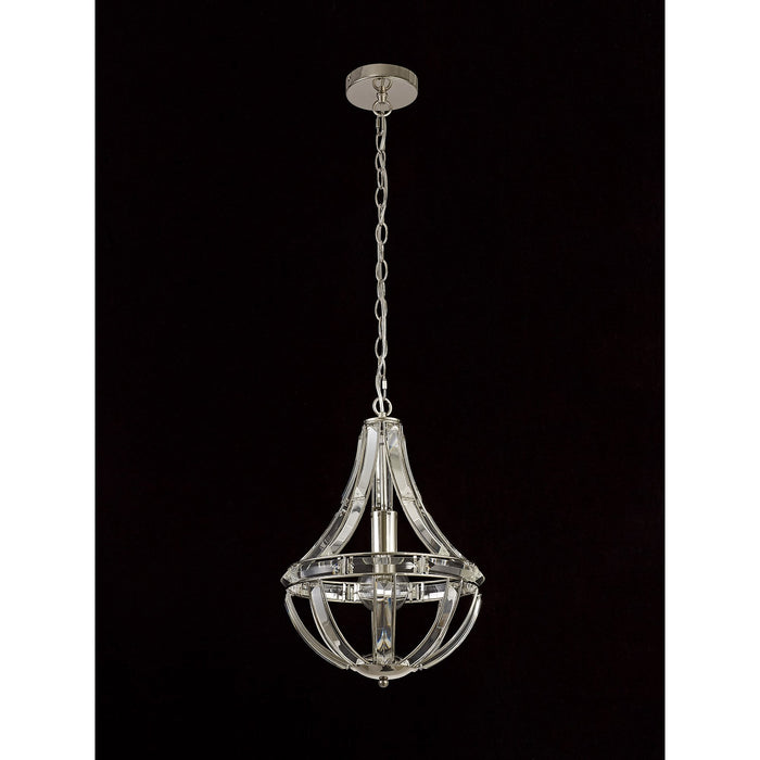 Nelson Lighting NL81399 Char Teardrop Pendant 1 Light Polished Nickel