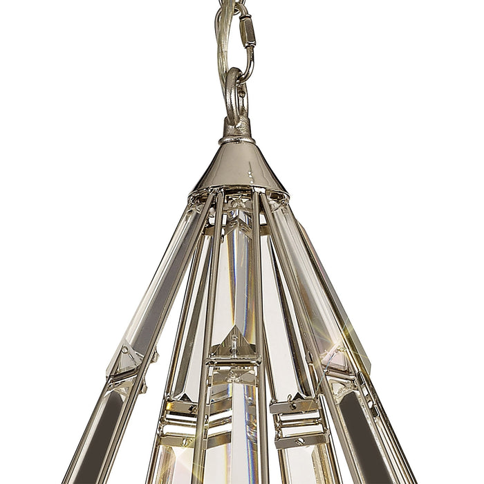 Nelson Lighting NL81409 Char Diamond Pendant 3 Light Polished Nickel