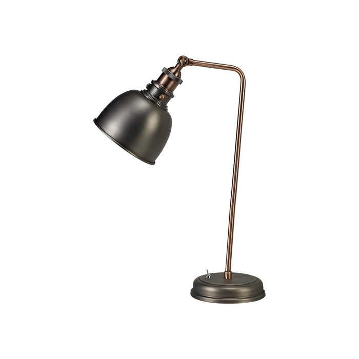 Nelson Lighting NL77409 Corfu Adjustable Table Lamp 1 Light Antique Silver/Copper/White