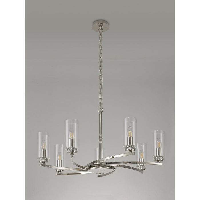 Nelson Lighting NL83749 Darling 7 Light Pendant/Semi Ceiling Polished Nickel