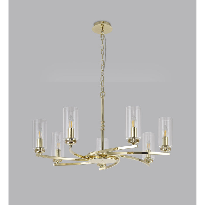 Nelson Lighting NL83759 Darling 7 Light Pendant/Semi Ceiling Polished Gold