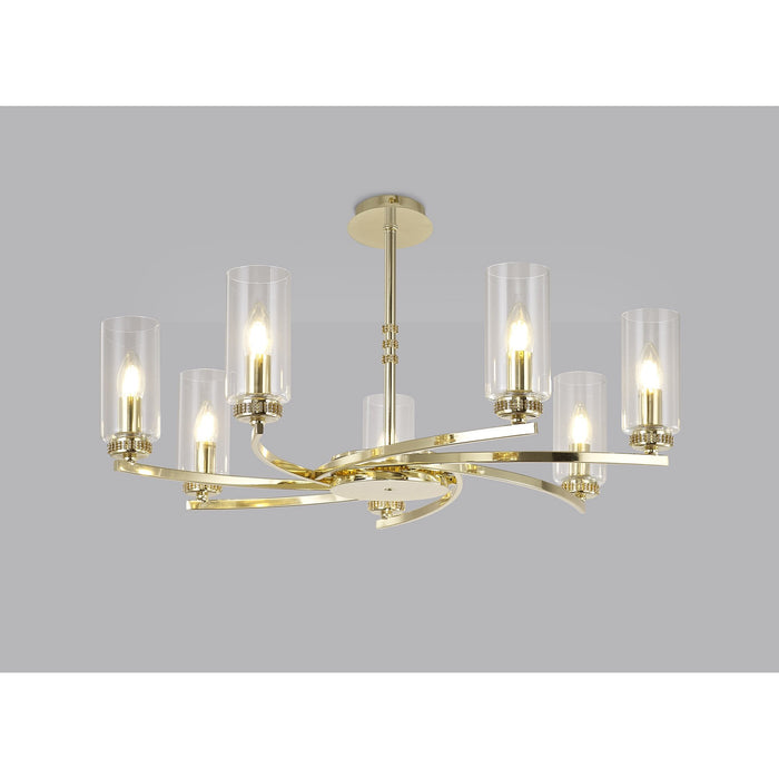 Nelson Lighting NL83759 Darling 7 Light Pendant/Semi Ceiling Polished Gold