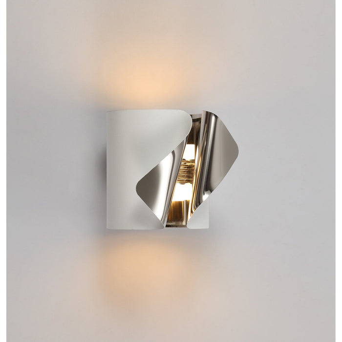 Nelson Lighting NL73669 Eurika Wall Lamp LED Sand White/Polished Chrome