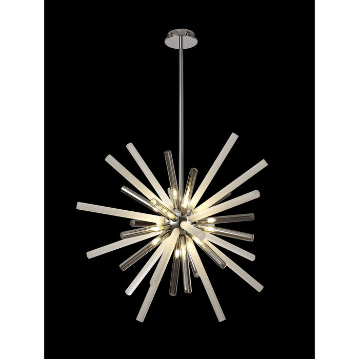 Nelson Lighting NL80479 Fabbio Pendant 16 Light Smoked & Frosted/Polished Chrome