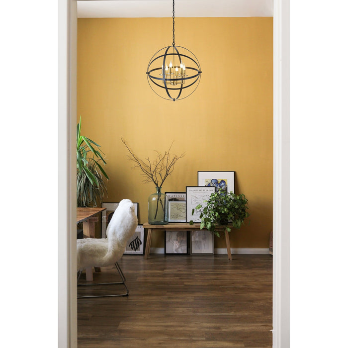 Nelson Lighting NL83249 Galaxy 6 Light Pendant Black/Gold