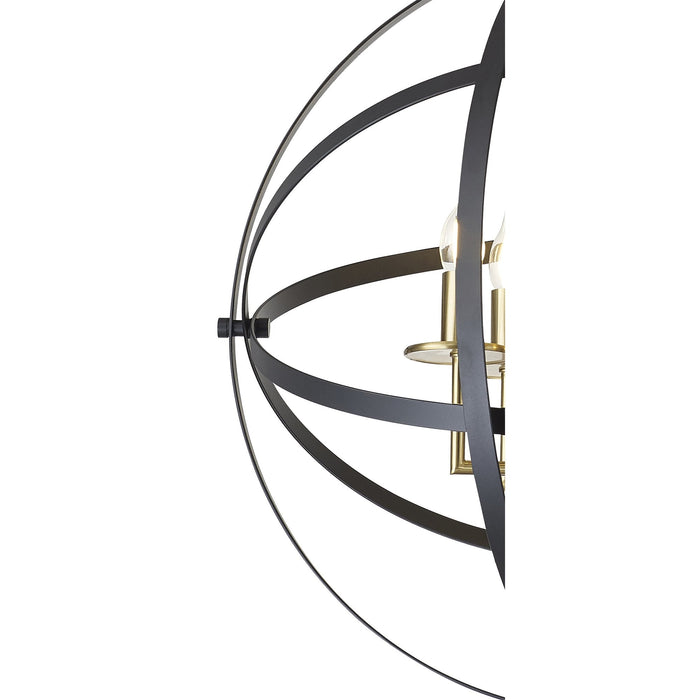 Nelson Lighting NL83249 Galaxy 6 Light Pendant Black/Gold