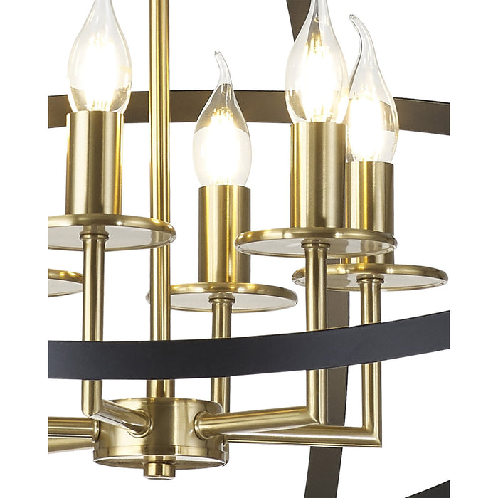 Nelson Lighting NL83249 Galaxy 6 Light Pendant Black/Gold