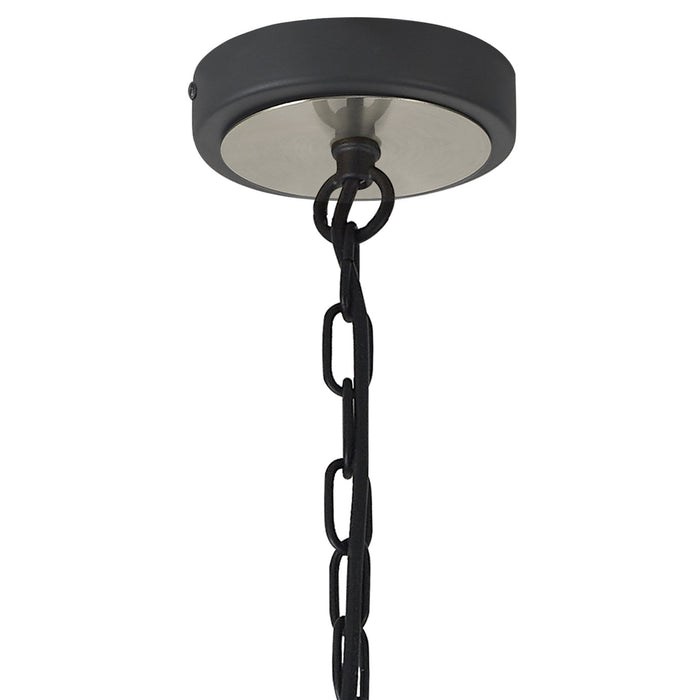 Nelson Lighting NL83259 Galaxy 6 Light Pendant Anthracite/Satin Nickel