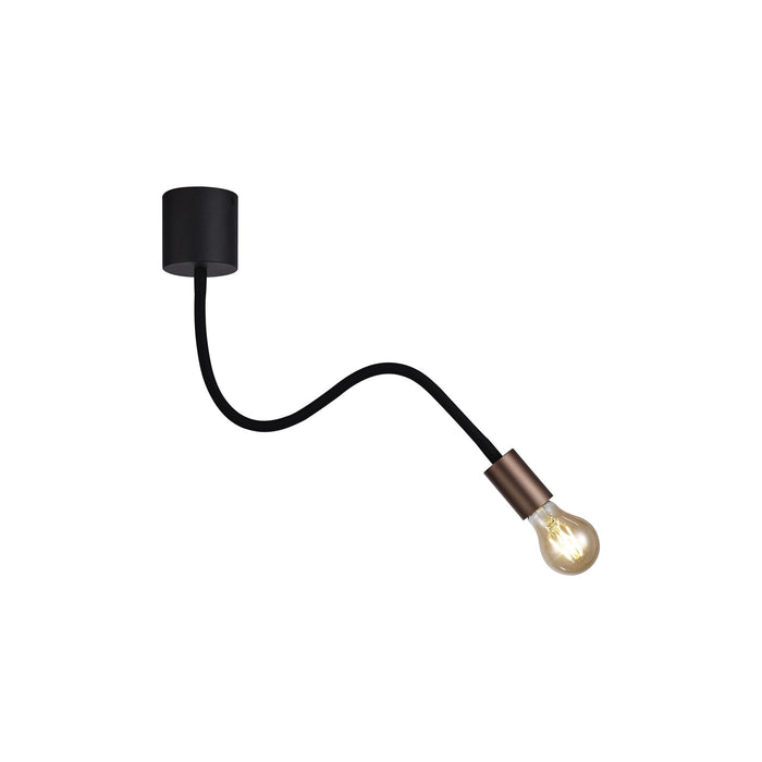 Nelson Lighting NL76439 Gino Flexible Ceiling 1 Light Satin Black/Brushed Copper