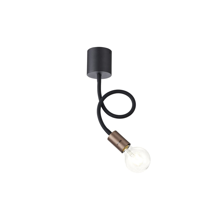 Nelson Lighting NL76439 Gino Flexible Ceiling 1 Light Satin Black/Brushed Copper