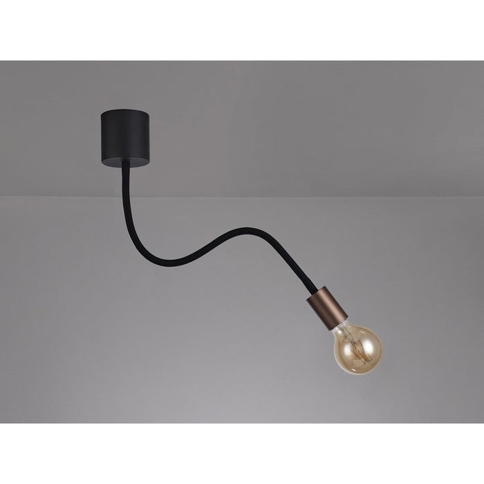 Nelson Lighting NL76439 Gino Flexible Ceiling 1 Light Satin Black/Brushed Copper