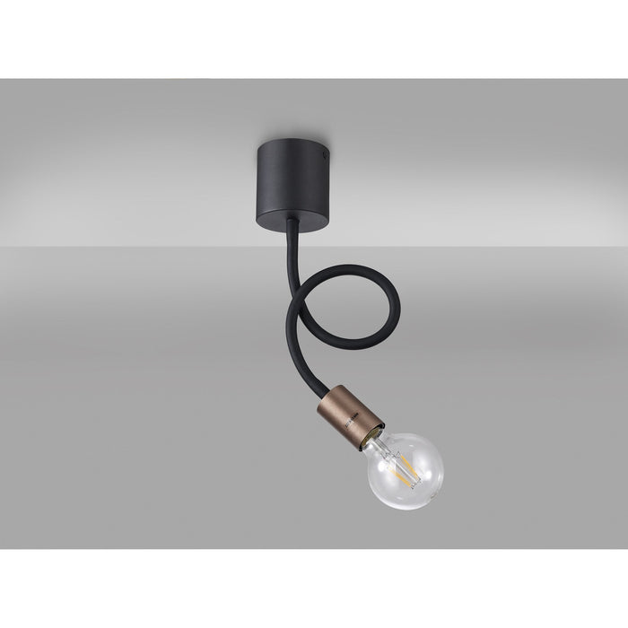 Nelson Lighting NL76439 Gino Flexible Ceiling 1 Light Satin Black/Brushed Copper