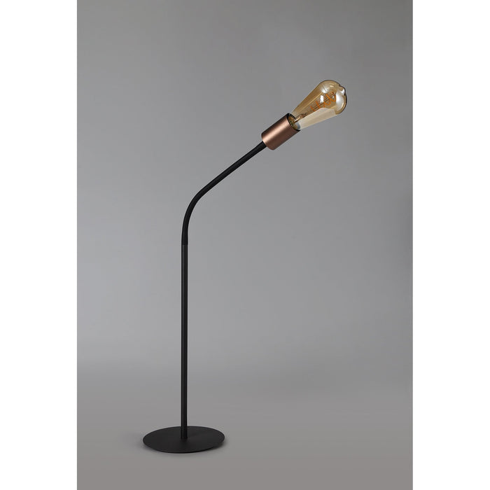 Nelson Lighting NL76489 Gino Flexible Table Lamp 1 Light Satin Black/Brushed Copper