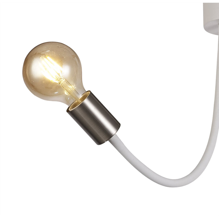 Nelson Lighting NL76519 Gino Flexible Ceiling 2 Light Satin White/Satin Nickel