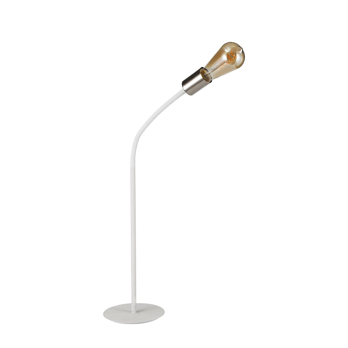 Nelson Lighting NL76559 Gino Flexible Table Lamp 1 Light Satin White/Satin Nickel