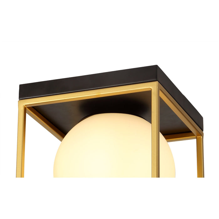 Nelson Lighting NL75639 Helma Square Ceiling Flush 1 Light Matt Black/Painted Gold (S)