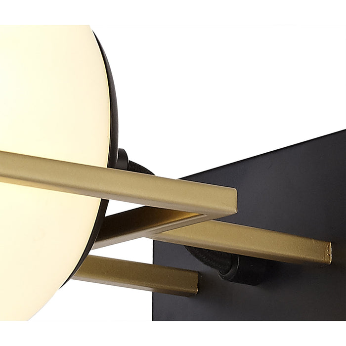 Nelson Lighting NL75659 Helma Wall Lamp Switched 1 Light Matt Black/Polished Gold