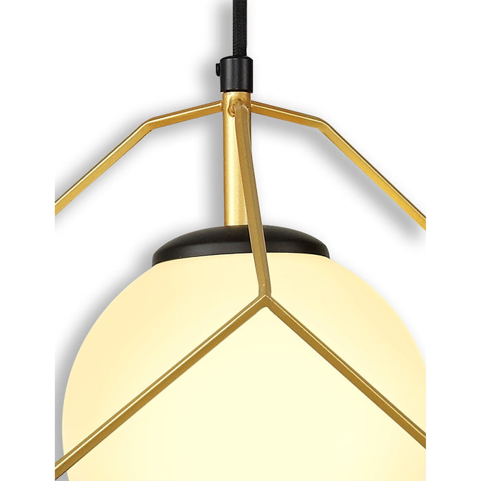 Nelson Lighting NL84839 Helma Single Pendant Adjustable Matt Black/Painted Gold