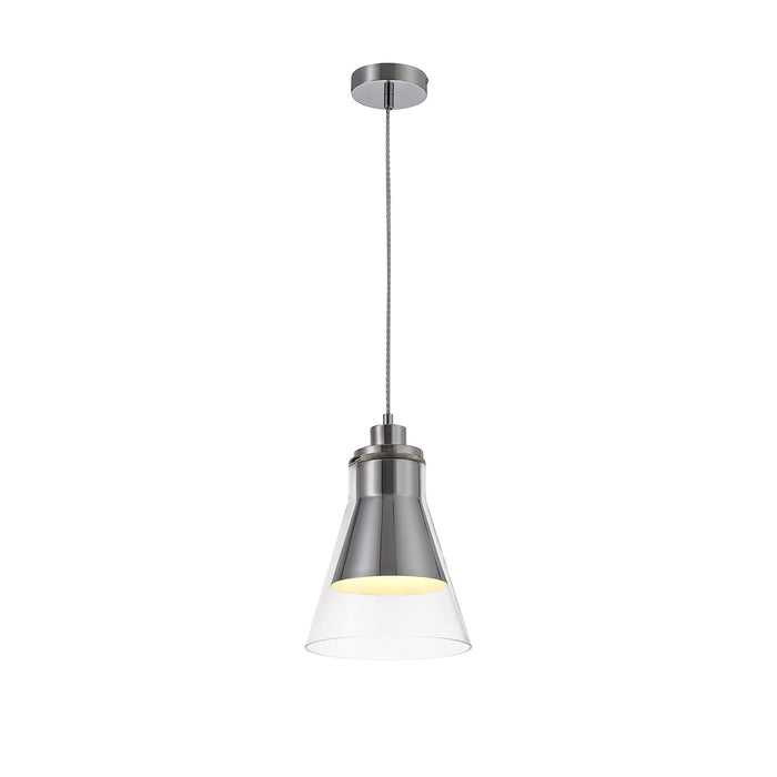 Nelson Lighting NL77719 Hoister Pendant 1 Light Polished Chrome/Clear Glass