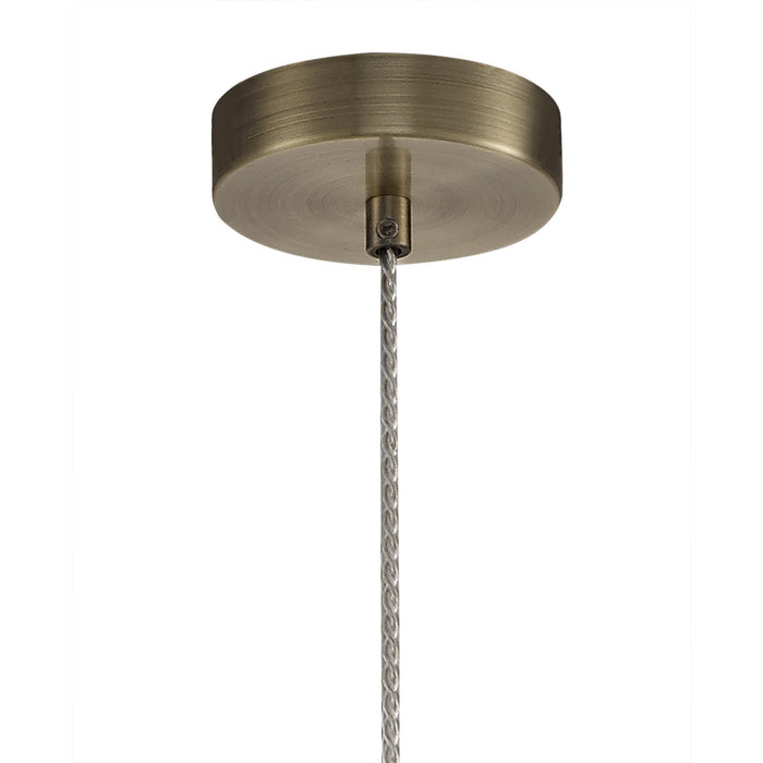 Nelson Lighting NL77739 Hoister Pendant 1 Light Antique Brass/Clear Glass