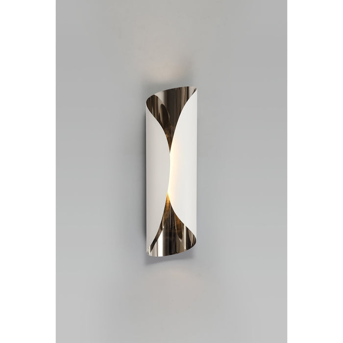 Nelson Lighting NL73709 India Wall Lamp LED Sand White/Polished Chrome