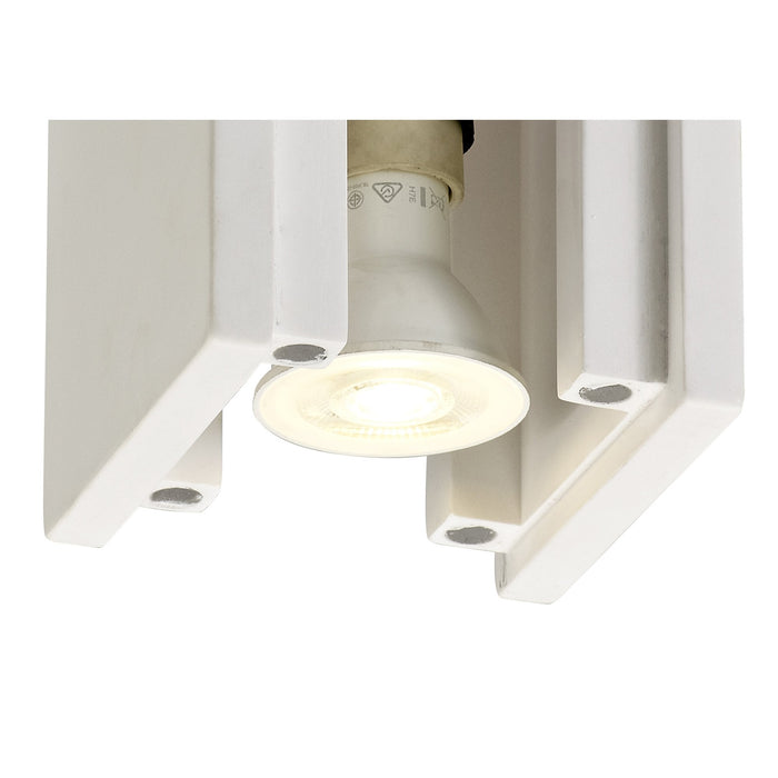 Nelson Lighting NLK01099 Inigo 1 Light Ceiling White Paintable Gypsum With Matt Black Cover